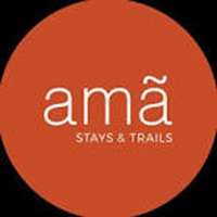 logo with ama stays & trails written on an orange color circle